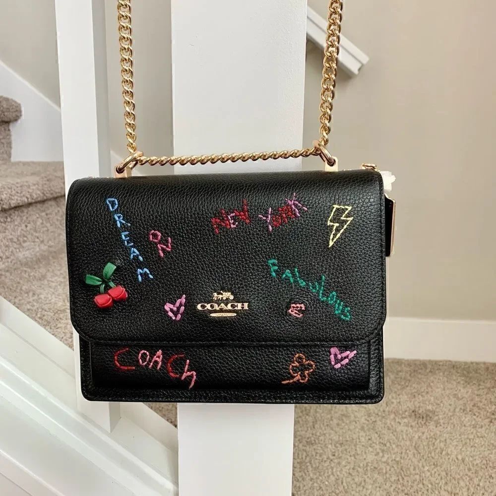 New Coach Limited Edition Leather Crossbody With Diary Embroidery